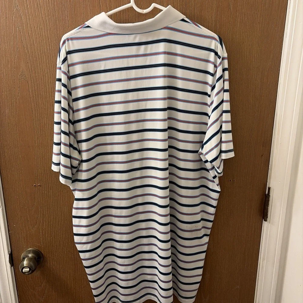 Ralph Lauren RLX Golf Polo The Dominion Logo‎ Red White Blue Stripes XL